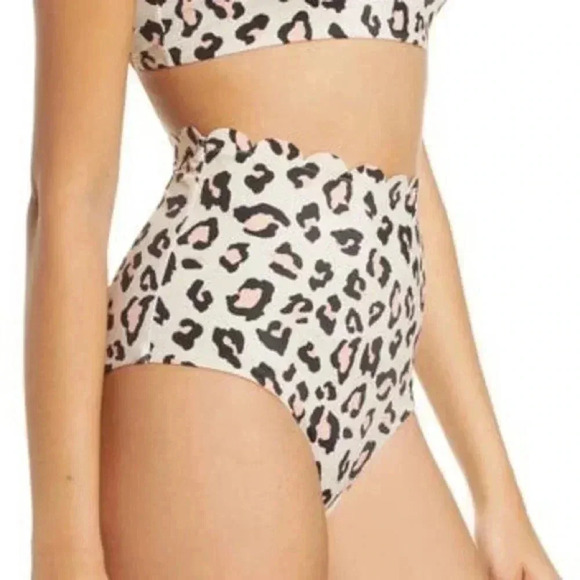 Chelsea28 Scallop High Waisted Swim Bottoms M - Picture 2 of 7